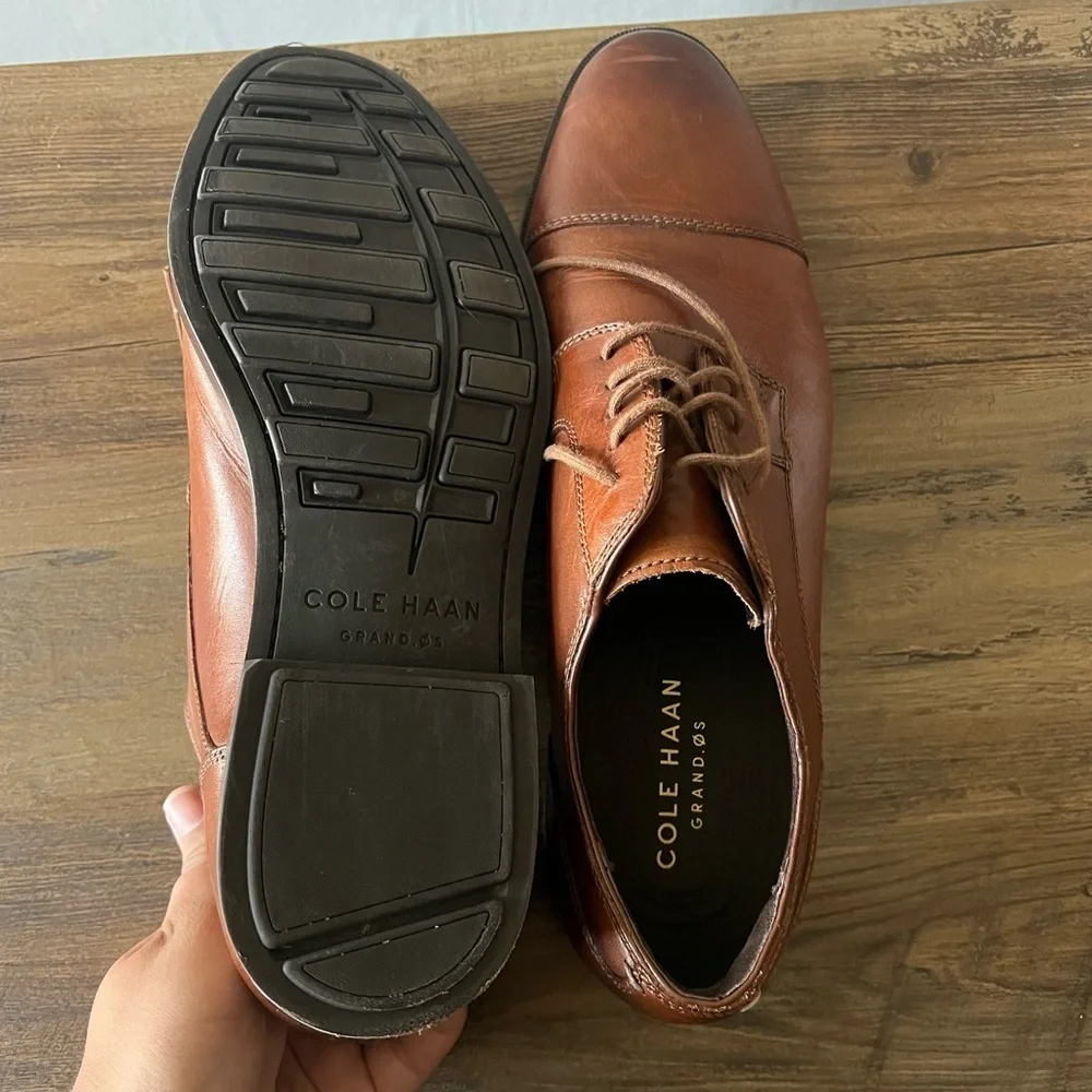 Cole Haan Men’s Jay Grand Cap Toe Oxfords Tan Leather Size 10